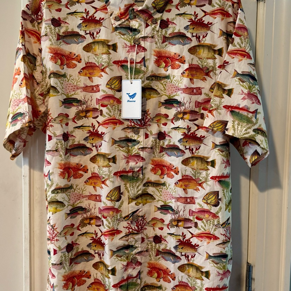 Yiume Men’s Short-Sleeve, Multi-Color, Button-Down Shirt